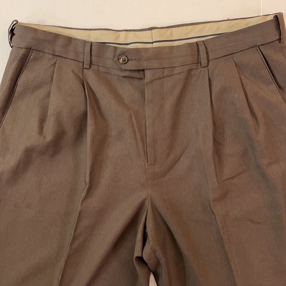 Croft & Barrow Brown Pleat Front Dress Pants 40 X 32 - Picture 4 of 10